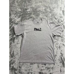 Real Skateboards Shirt Mens Large Gray Black Graphic Tee Skateboarding Cotton